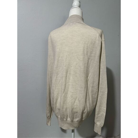 Peter Millar 1/4 zip pullover cream sweater merino wool silk blend XXL - Picture 6 of 7